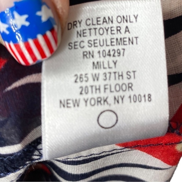 Milly of New York Cotton Silk Blend Abstract Print Blouse Top Size 0 - Picture 6 of 9